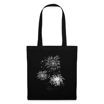 Feux d’artifice,Fusées,Étoiles,Réveillon du Nouvel An,Graffiti - Sac en tissu - noir - Devant