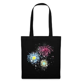 Fireworks,rockets,stars,New Year's Eve,graffiti,colorful - Tote Bag - black - Front