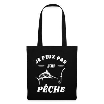 je peux pas j'ai pêche humour pêcheur - Sac en tissu - noir - Devant