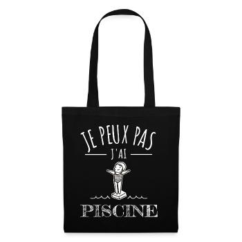 je peux pas j’ai piscine humour piscine sport - Sac en tissu - noir - Devant
