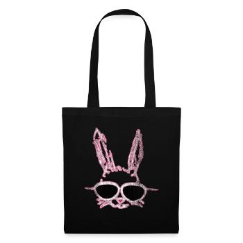 lapin de Pâques mignon avec des lunettes de soleil lapin de Pâques - Sac en tissu - noir - Devant