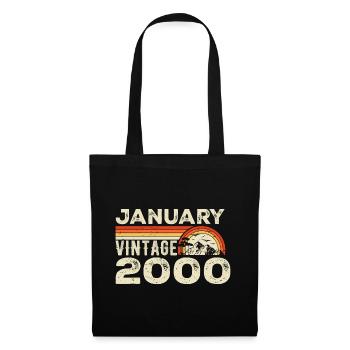 Janvier 2000 Vintage Anniversaire 2000, Né en 2000 - Sac en tissu - noir - Devant