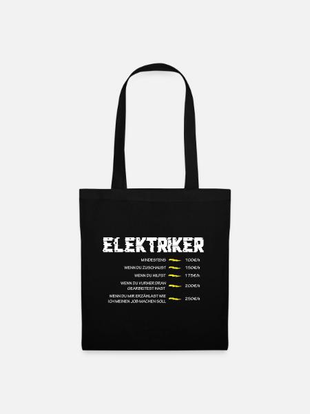 Elektriker Elektroniker T-Shirt - Stoffbeutel - Schwarz