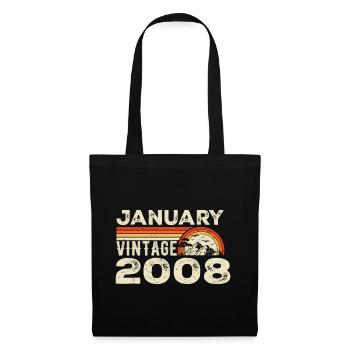 January 2008 Vintage Birthday 2008, Born in 2008 - Tote Bag - black - Front