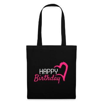 Joyeux anniversaire - Sac en tissu - noir - Devant