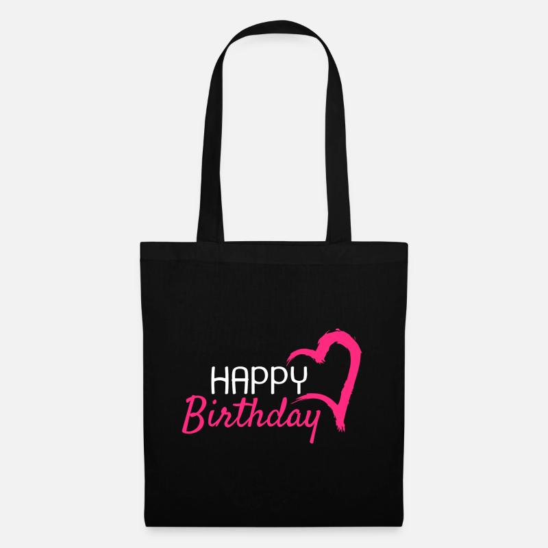Happy Birthday - Stoffbeutel - Schwarz
