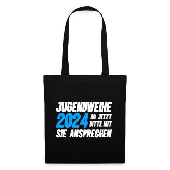 Jugendweihe 2024 Ab Jetzt Bitte Mit Sie Ansprechen - Stoffbeutel - Schwarz - Vorne