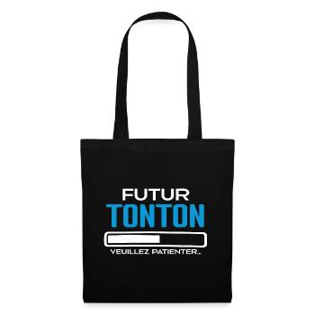 Futur Tonton Idée Cadeau Futur Tonton - Sac en tissu - noir - Devant