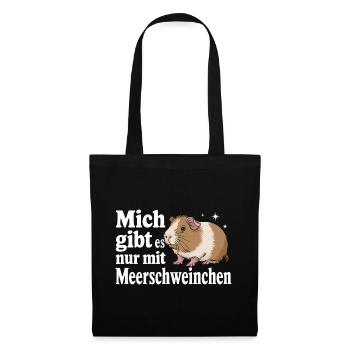 Meerschweinchen Kurzhaar Langhaar Crested Hunde - Stoffbeutel - Schwarz - Vorne