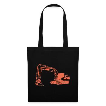 Exkavator silhouette cadeau de dragage - Sac en tissu - noir - Devant