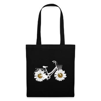 Gänseblümchen Fahrrad Frauen Garten Blume Fahrrad - Stoffbeutel - Schwarz - Vorne