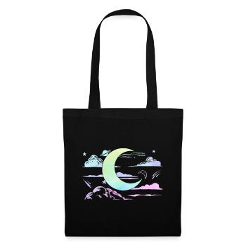 Kawaii Mondsichel Witchy Pastell Goth Mond - Stoffbeutel - Schwarz - Vorne