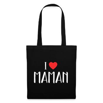 I Love Maman ! - Sac en tissu - noir - Devant