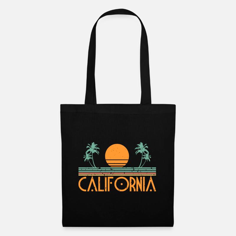 California Beach Grafik - Stoffbeutel - Schwarz