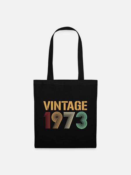 Schönes Vintage 1973 Geburtstags Design - Stoffbeutel - Schwarz