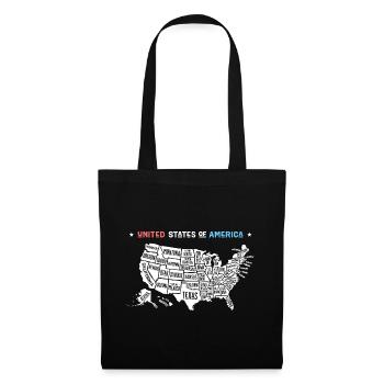 American Map Graphic Art - Tote Bag - black - Front