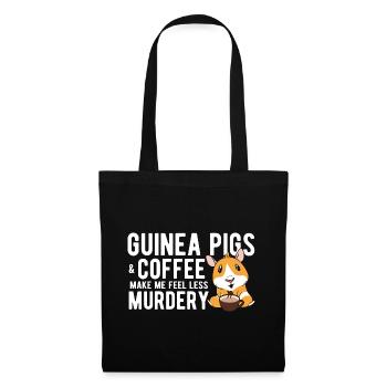 Nagetier Meerschwein Meerschweinchen - Stoffbeutel - Schwarz - Vorne