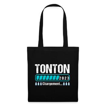 Tonton en 2023 annonce naissance cadeau oncle - Sac en tissu - noir - Devant