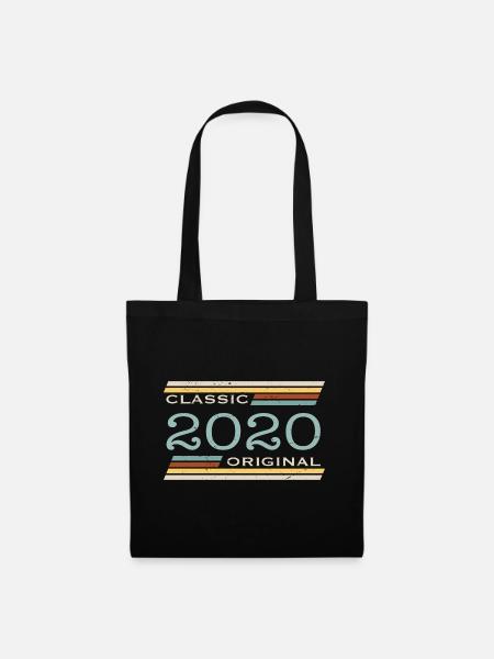 Jahrgang 2020, Klassisch, Original - Stoffbeutel - Schwarz