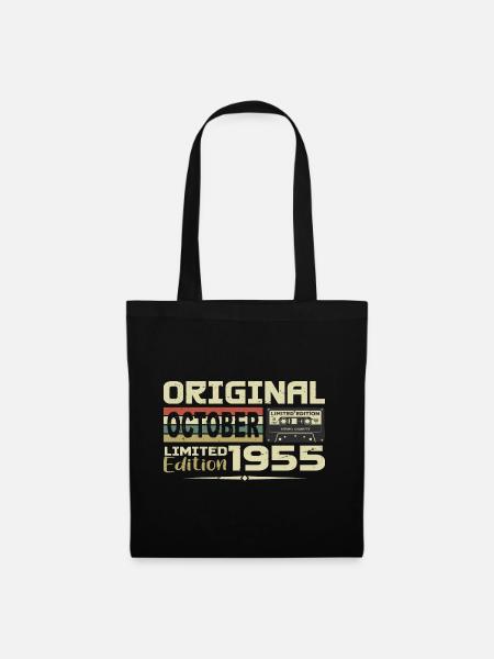 Geburtstag Oktober 1955 Original | Oktober 1955 - Stoffbeutel - Schwarz