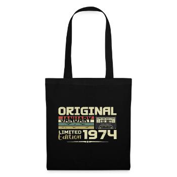 Januar 1974 | Januar 1974 Geburtstagsgeschenk - Stoffbeutel - Schwarz - Vorne