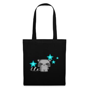 raton laveur mignon, enfants, kawaii, chemise de couchage, bébé - Sac en tissu - noir - Devant