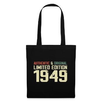 1949 Geburtstagsgeschenk 1949 Jahrgang 1949 Retro - Stoffbeutel - Schwarz - Vorne