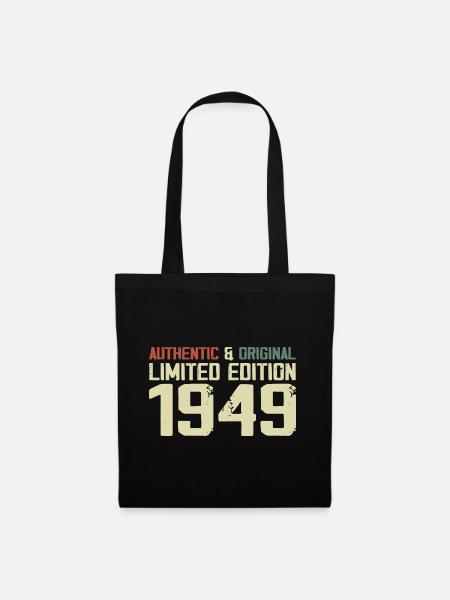 1949 Geburtstagsgeschenk 1949 Jahrgang 1949 Retro - Stoffbeutel - Schwarz