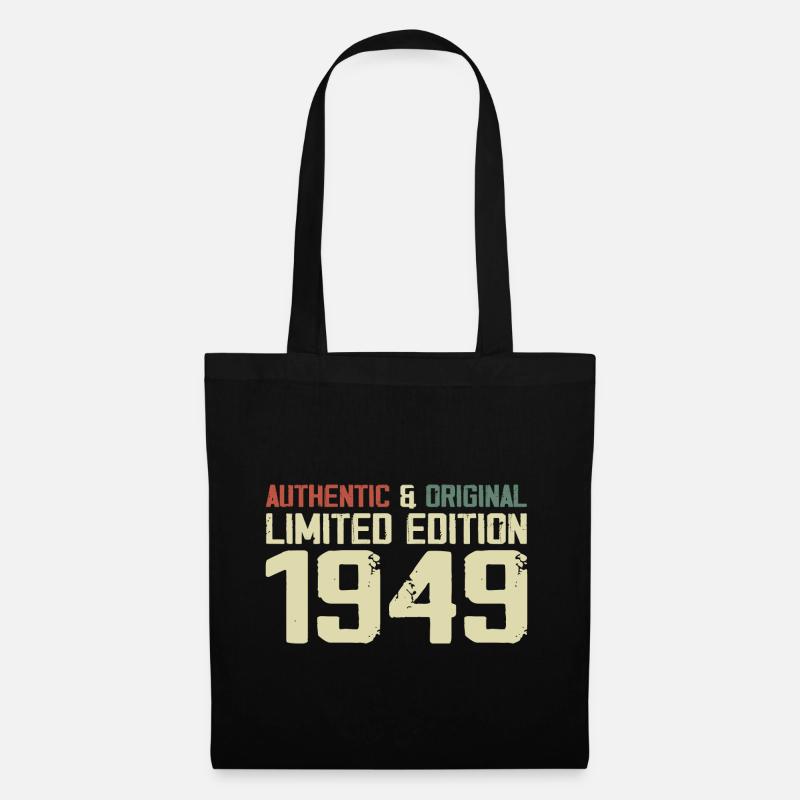 1949 Geburtstagsgeschenk 1949 Jahrgang 1949 Retro - Stoffbeutel - Schwarz