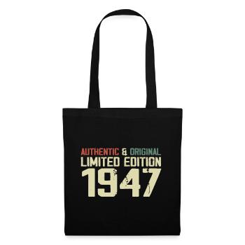 1947 Geburtstagsgeschenk 1947 Jahrgang 1947 Retro - Stoffbeutel - Schwarz - Vorne