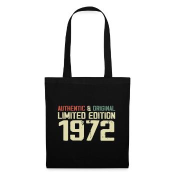 1972 Geburtstagsgeschenk 1972 Jahrgang 1972 Retro - Stoffbeutel - Schwarz - Vorne