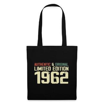 1962 Geburtstagsgeschenk 1962 Jahrgang 1962 Retro - Stoffbeutel - Schwarz - Vorne