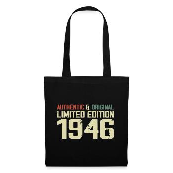 1946 Geburtstagsgeschenk 1946 Jahrgang 1946 Retro - Stoffbeutel - Schwarz - Vorne