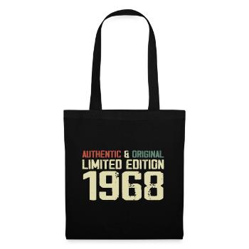 1968 Geburtstagsgeschenk 1968 Jahrgang 1968 Retro - Stoffbeutel - Schwarz - Vorne