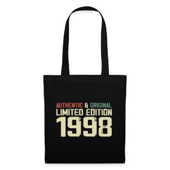1998 Geburtstagsgeschenk 1998 Jahrgang 1998 Retro - Stoffbeutel - Schwarz - Vorne