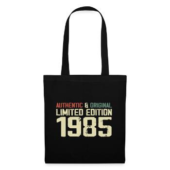 1985 Geburtstagsgeschenk 1985 Jahrgang 1985 Retro - Stoffbeutel - Schwarz - Vorne