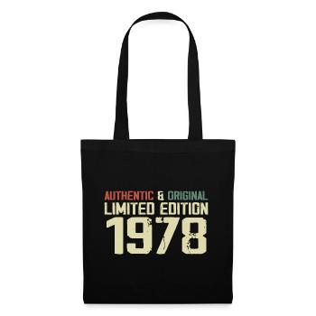 1978 Geburtstagsgeschenk 1978 Jahrgang 1978 Retro - Stoffbeutel - Schwarz - Vorne