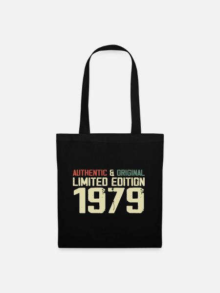 1979 Geburtstagsgeschenk 1979 Jahrgang 1979 Retro - Stoffbeutel - Schwarz