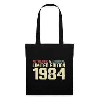 1984 Geburtstagsgeschenk 1984 Jahrgang 1984 Retro - Stoffbeutel - Schwarz - Vorne