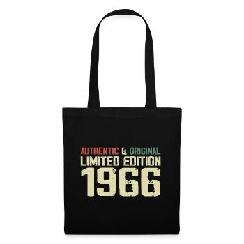 1966 Geburtstagsgeschenk 1966 Jahrgang 1966 Retro - Stoffbeutel - Schwarz - Vorne