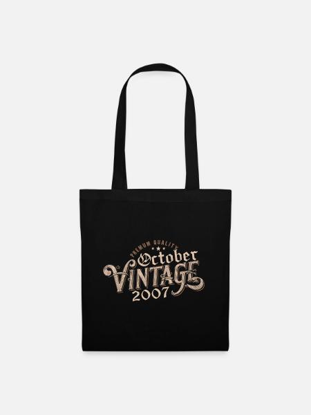 October Birthday Gift | Born in October 2007 - Tote Bag - black