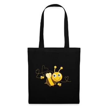 Abeilles abeilles abeille Abeille heureuse - Sac en tissu - noir - Devant