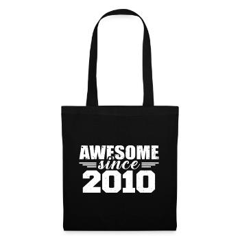 Jahrgang 2010 Vintage Retro Jubiläumsgeschenk 2010 - Stoffbeutel - Schwarz - Vorne