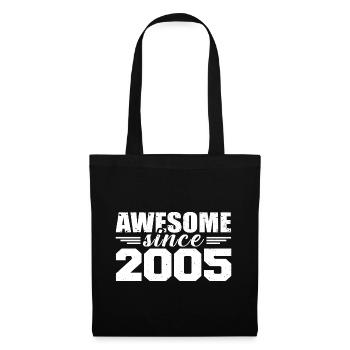 Né en 2005 Vintage Cadeau Anniversaire Rétro 2005 - Sac en tissu - noir - Devant