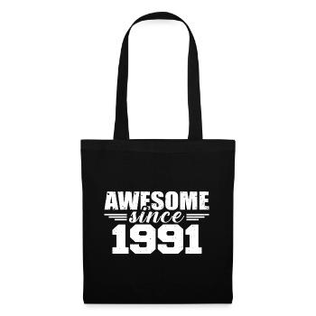 Né en 1991 Vintage Cadeau Anniversaire Rétro 1991 - Sac en tissu - noir - Devant