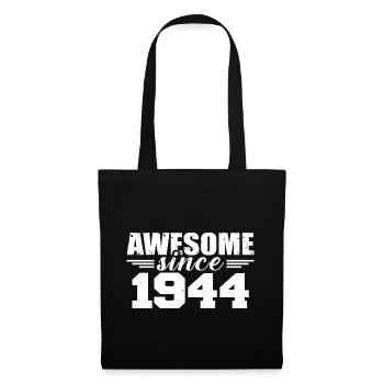Jahrgang 1944 Vintage Retro Jubiläumsgeschenk 1944 - Stoffbeutel - Schwarz - Vorne