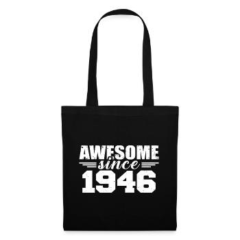 Jahrgang 1946 Vintage Retro Jubiläumsgeschenk 1946 - Stoffbeutel - Schwarz - Vorne
