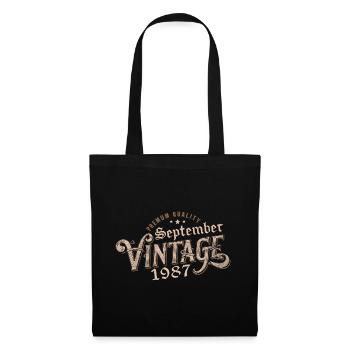 Anniversaire Septembre 1987 Cadeau Septembre 1987 - Sac en tissu - noir - Devant