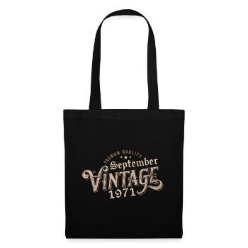 Anniversaire Septembre 1971 Cadeau Septembre 1971 - Sac en tissu - noir - Devant