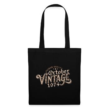 October Birthday Gift | Born in October 1974 - Tote Bag - black - Front